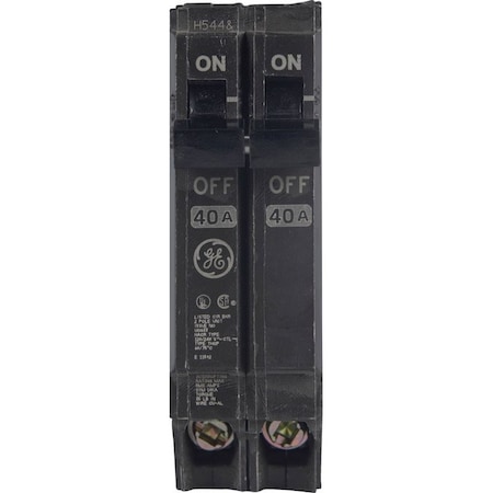 Current Circuit Breaker, THQP Series, 40A, 2 Pole, 120/240V AC, 10kA at 120/240V AC THQP240